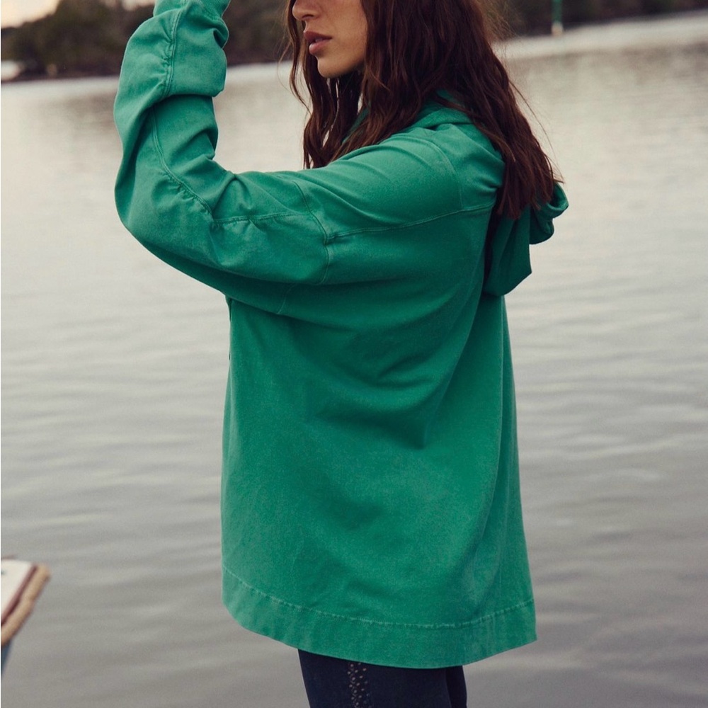 Free People Boxy Green Pullover Hoodie - Picture 4 of 4